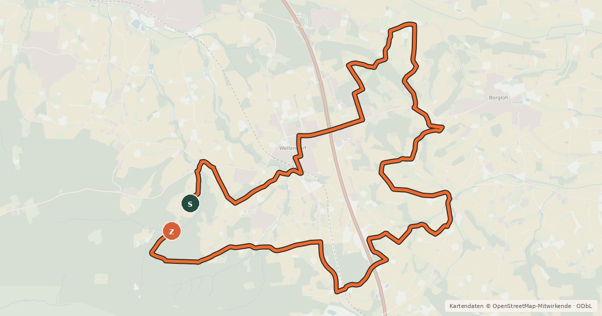 Kartenübersicht der Radroute Terra Trail 14