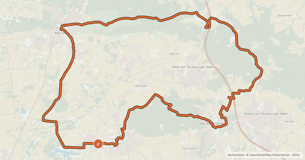 Kartenübersicht der Radroute Terra Trail 15