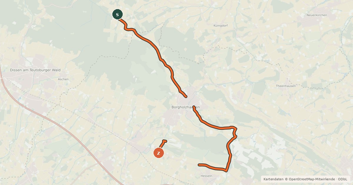 Kartenübersicht der Radroute Terra.trail 16