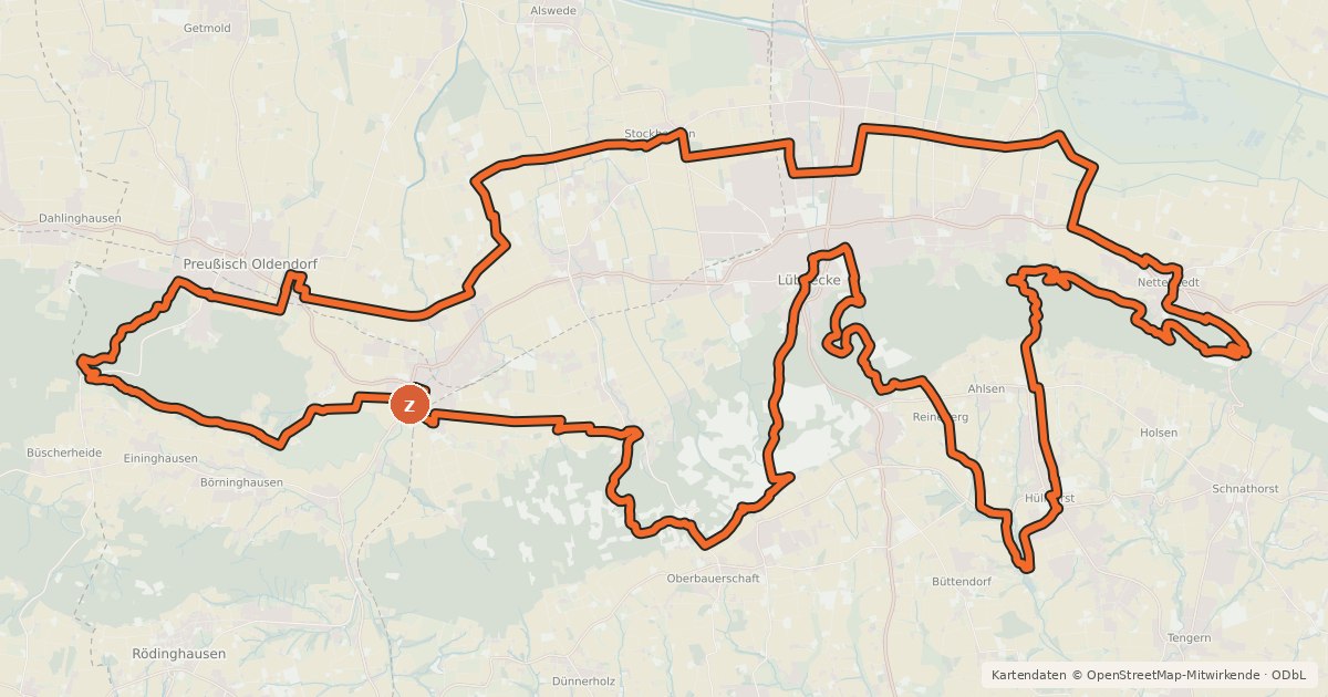 Kartenübersicht der Radroute TERRA.trail 5