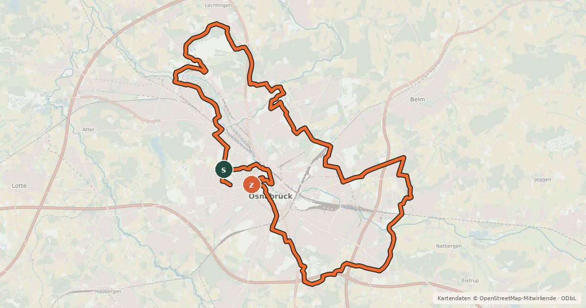 Kartenübersicht der Radroute TERRA.trail 8