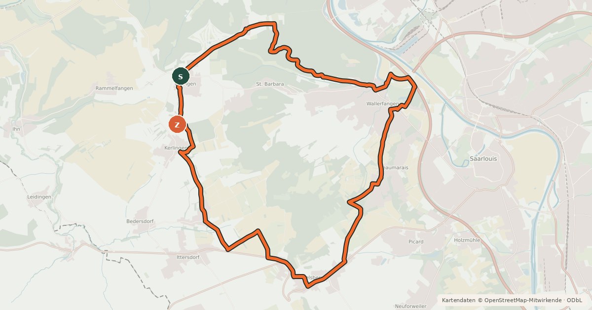 Kartenübersicht der Radroute Teufelsburg Runde