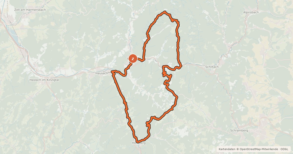 Kartenübersicht der Radroute TeufelsteinTour