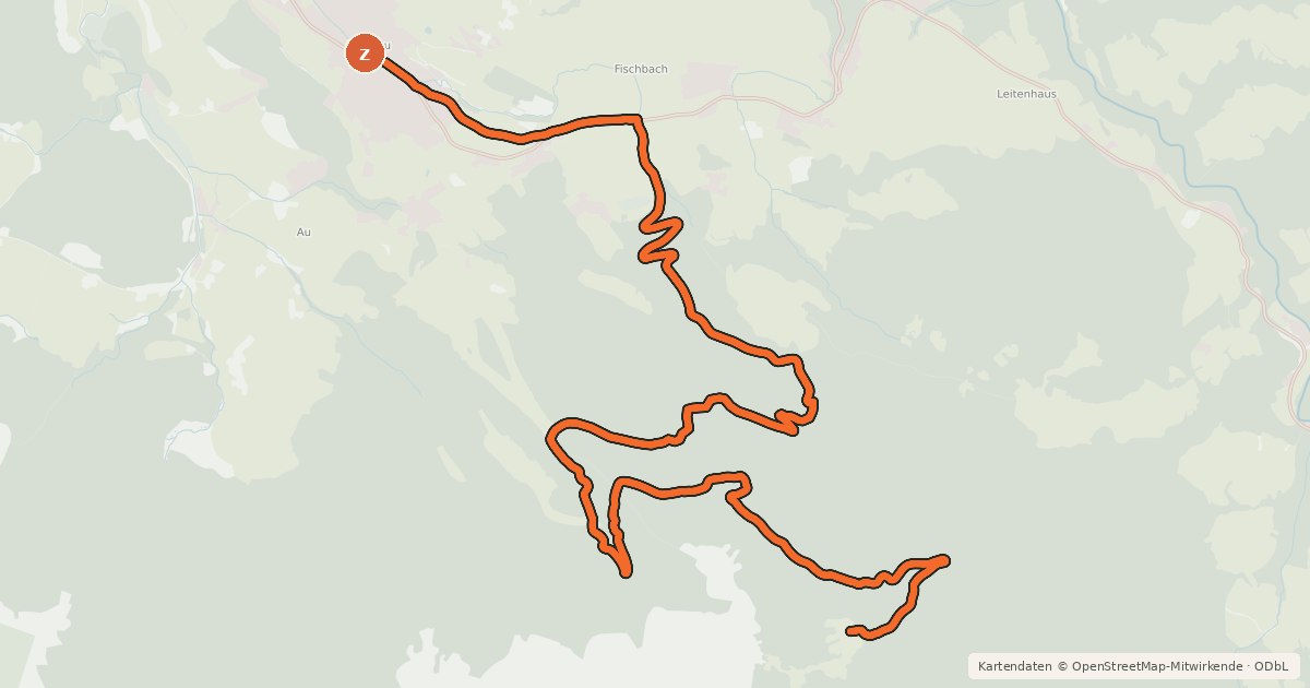 Kartenübersicht der Radroute TG13 Karkogel-Gsengalm-Tour