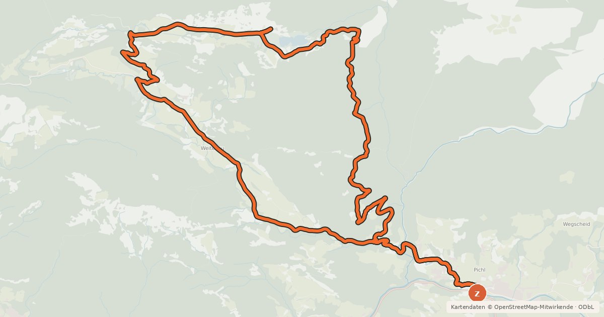 Kartenübersicht der Radroute TG17 Seewaldsee-Runde