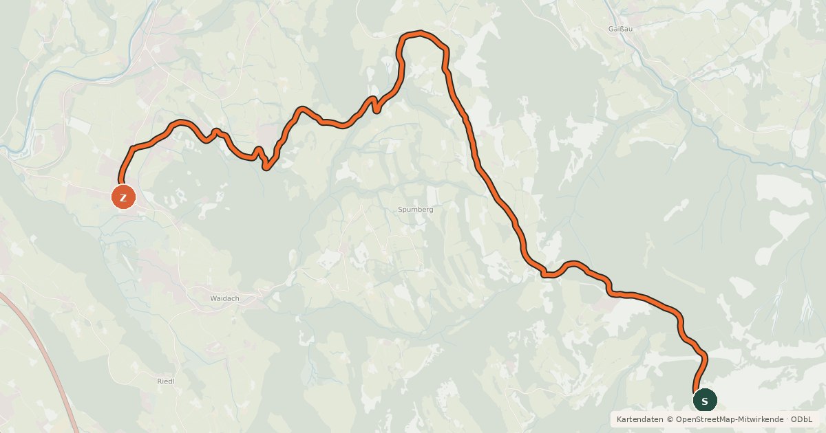 Kartenübersicht der Radroute TG24 Schlenken tour
