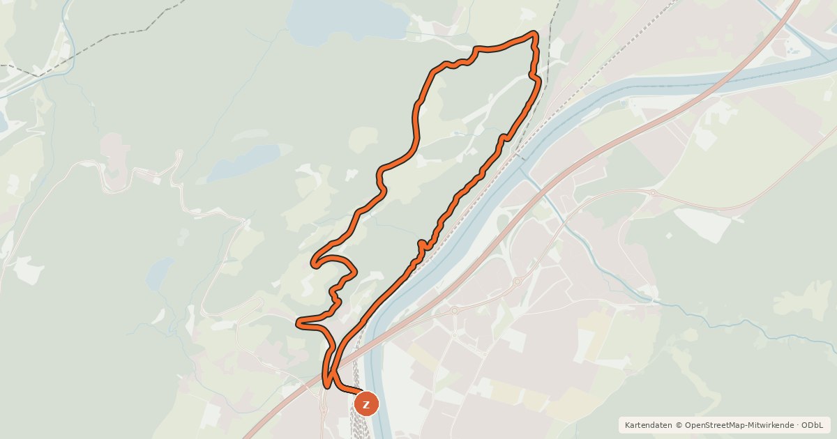 Kartenübersicht der Radroute Thierberg-Runde