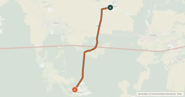 Kartenübersicht der Radroute 1-20 Stresow-Friedensau