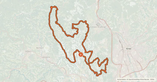 Kartenübersicht der Radroute 10 vor Graz Genusstour