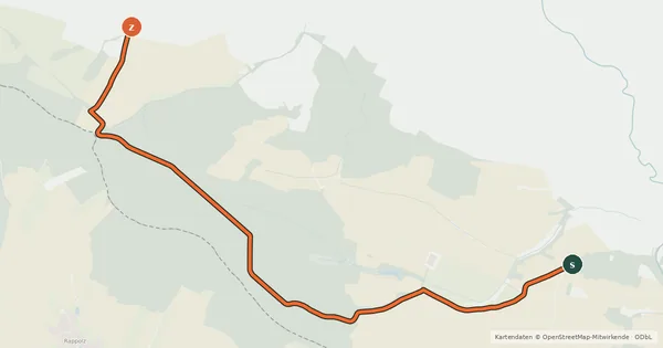Kartenübersicht der Radroute 1002 Cizkrajov - Slavětín