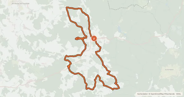 Kartenübersicht der Radroute 104 Sandl Runde Moutainbike