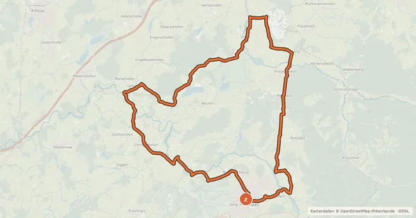 Kartenübersicht der Radroute 11 - Argenwege RadReiseRegion
