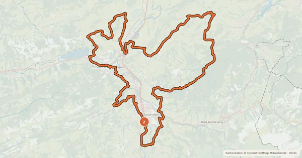 Kartenübersicht der Radroute 11 -Radrundweg Alpsee-Grünten