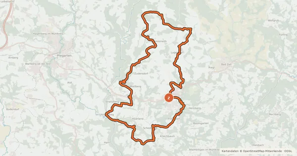 Kartenübersicht der Radroute 112 Tragwein Runde
