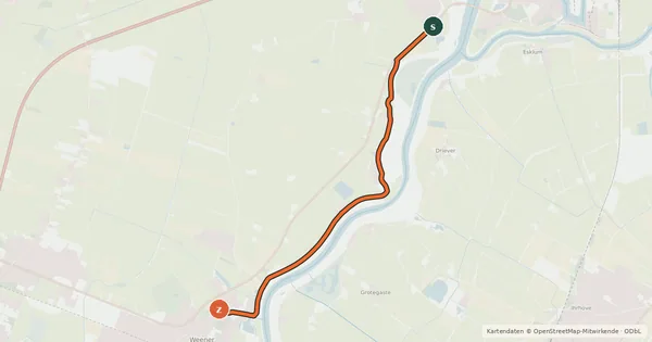 Kartenübersicht der Radroute 12-13