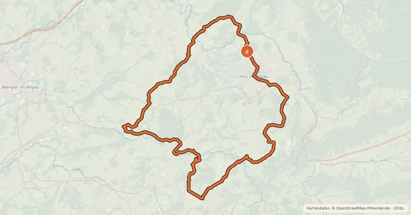 Kartenübersicht der Radroute 13 - Türme und Tobel RadReiseRegion