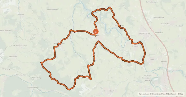 Kartenübersicht der Radroute 2 - Altusried MTB-Runde