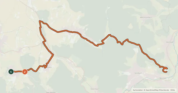Kartenübersicht der Radroute 2-Burgen-Radweg