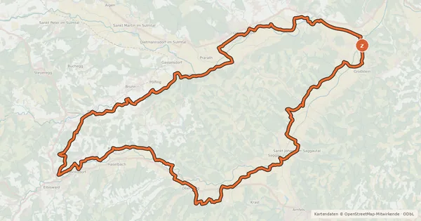 Kartenübersicht der Radroute 2-Flüsse Tour