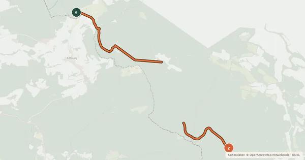 Kartenübersicht der Radroute 2055 Liščí Hájovna-Špičácké sedlo