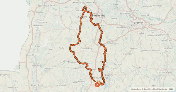 Kartenübersicht der Radroute 3-Seen-Route