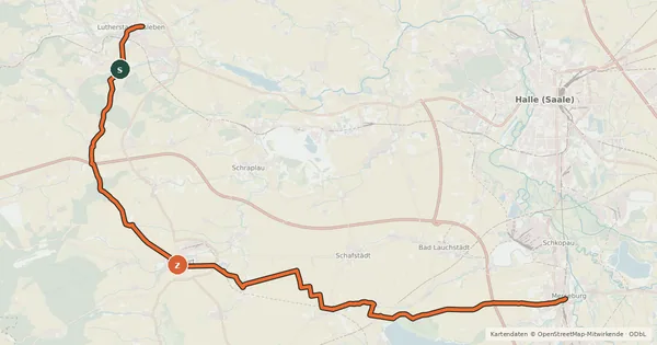 Kartenübersicht der Radroute 3 Städte Radweg