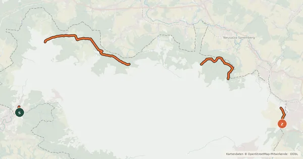 Kartenübersicht der Radroute 3043 Filipov - Dolní Poustevna