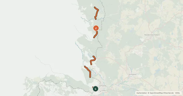 Kartenübersicht der Radroute 341 Chlum u Třeboně - České Velenice