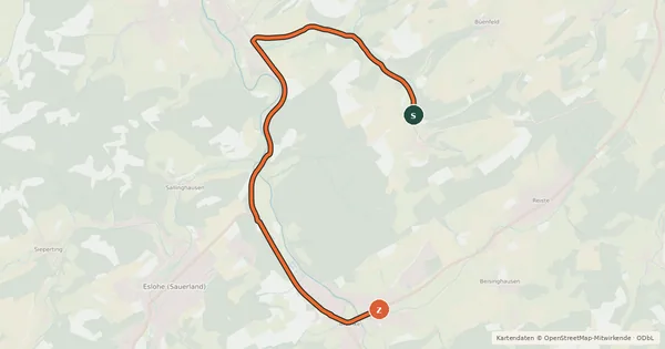 Kartenübersicht der Radroute 36