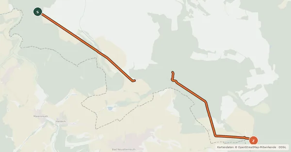Kartenübersicht der Radroute 361 Klášter Teplá - Cheb Šlapany