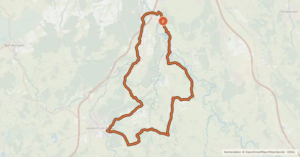 Kartenübersicht der Radroute 4 - Illerblick RadReiseRegion