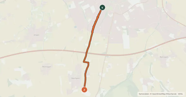 Kartenübersicht der Radroute (49) Soest - (95) Soest-Deiringsen