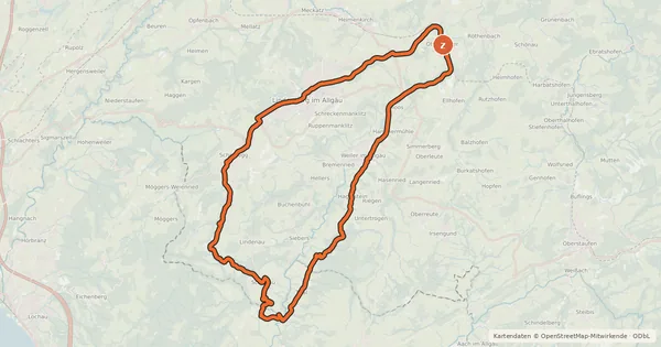 Kartenübersicht der Radroute 5 - Bähnle-Runde