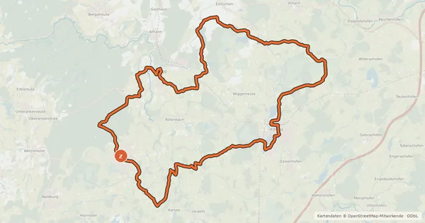 Kartenübersicht der Radroute 5 - Fürstliche Seen RadReiseRegion