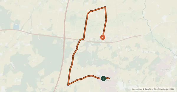 Kartenübersicht der Radroute 5 Herzen grün (Reken)