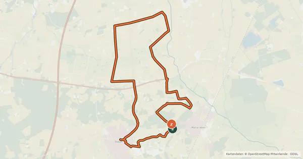 Kartenübersicht der Radroute 5 Herzen schwarz (Reken)