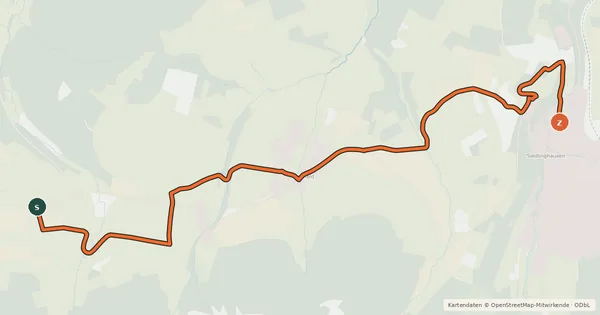 Kartenübersicht der Radroute (53) Schmallenberg-Westfeld - (54) Winterberg-Siedlinghausen