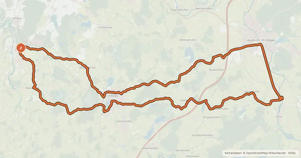 Kartenübersicht der Radroute 6 - Bauernland RadReiseRegion