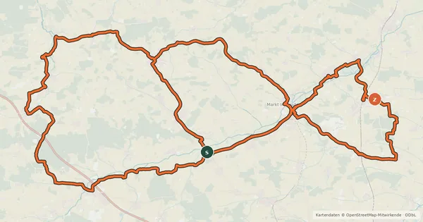 Kartenübersicht der Radroute 7-Klöster-Weg