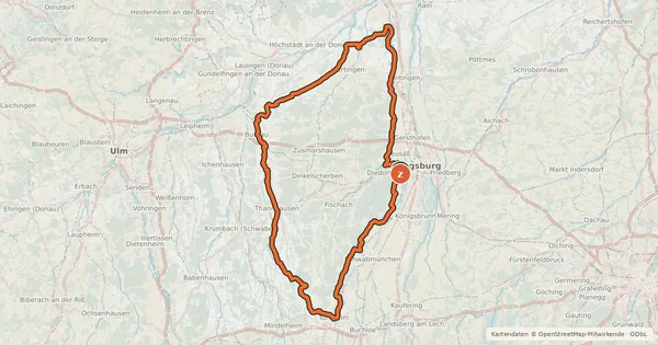 Kartenübersicht der Radroute 7-Schwaben-Tour