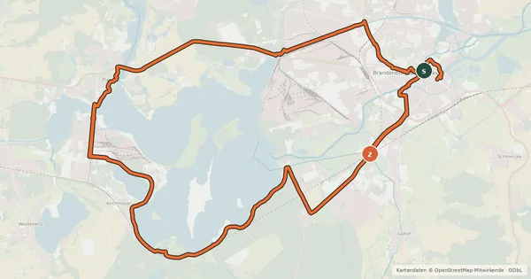 Kartenübersicht der Radroute 7-Seen-Tour
