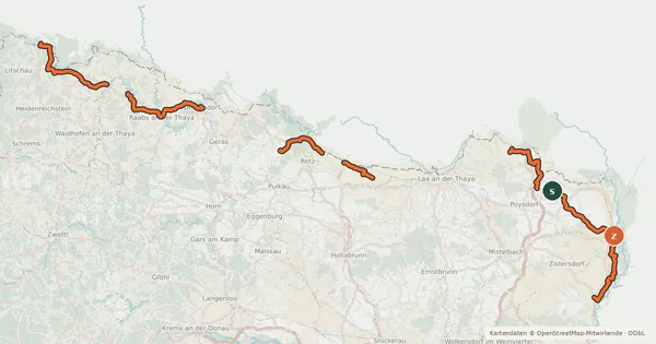 Kartenübersicht der Radroute 8 Grenzlandradweg