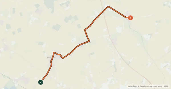 Kartenübersicht der Radroute (91) Soest-Hattrop - (92) Soest-Thöningsen