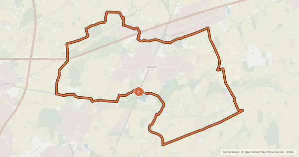 Kartenübersicht der Radroute A1 [Unna]