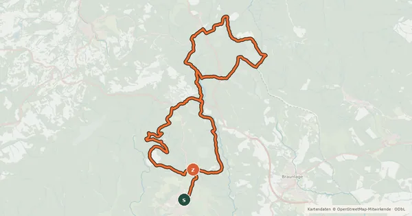 Kartenübersicht der Radroute A2 (Große Oberharz-Tour)