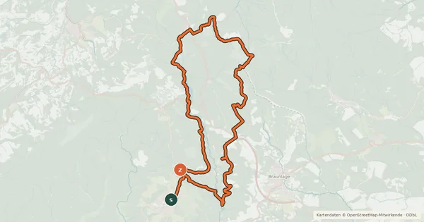 Kartenübersicht der Radroute A3 (Brockenblicks-Tour)
