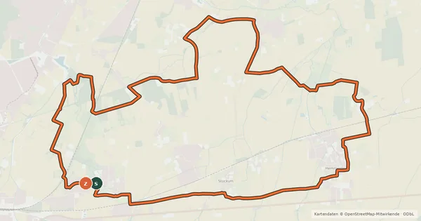 Kartenübersicht der Radroute A4 [Unna]