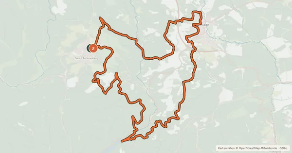 Kartenübersicht der Radroute A5 (Harte Odertal Runde)