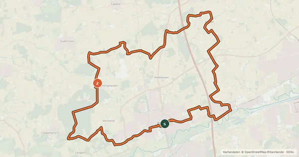 Kartenübersicht der Radroute A6 [Unna]