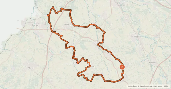 Kartenübersicht der Radroute Aa-Vechte-Route
